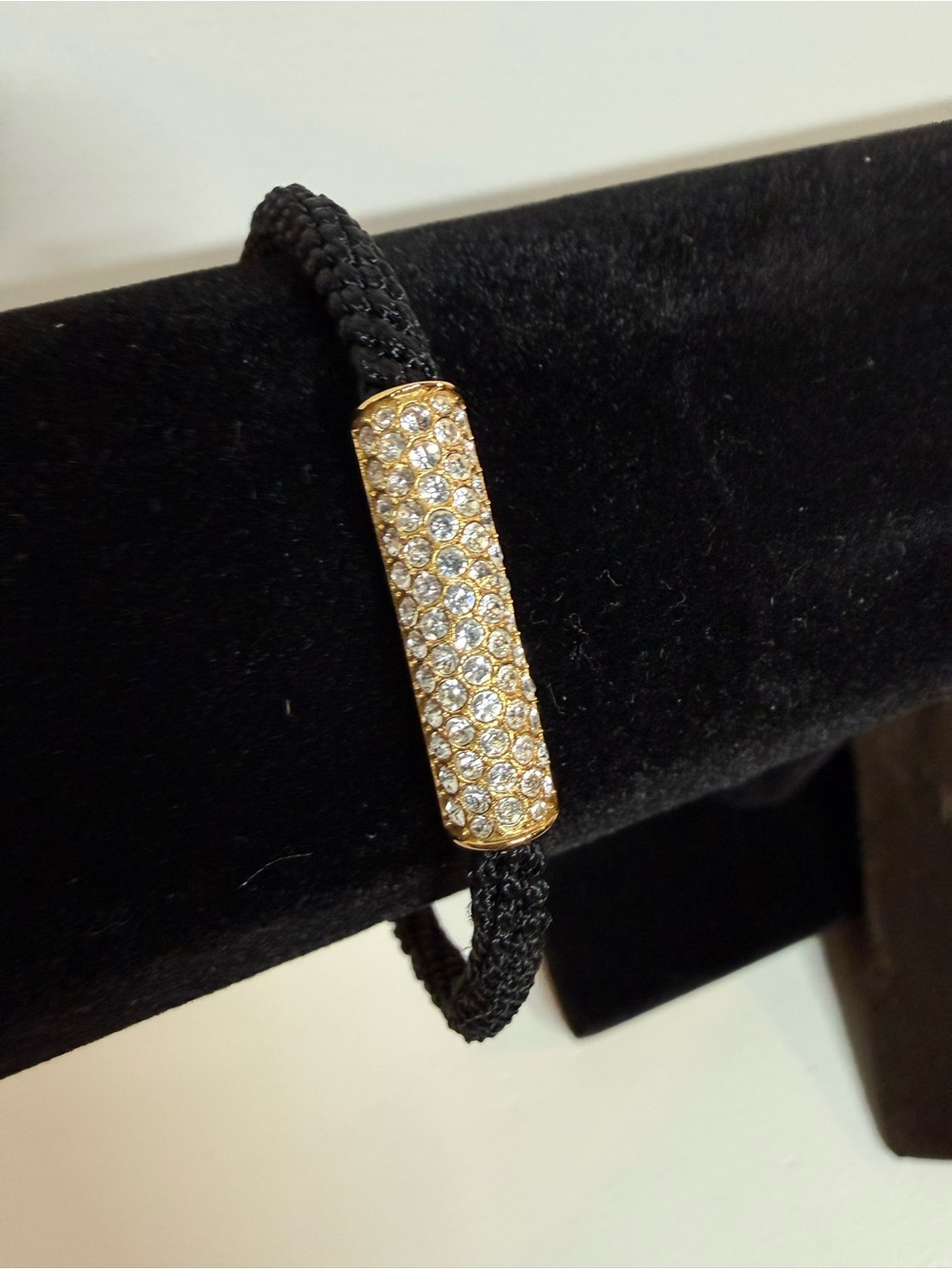 Michael Kors rhinestone and Black Cord Bracelet